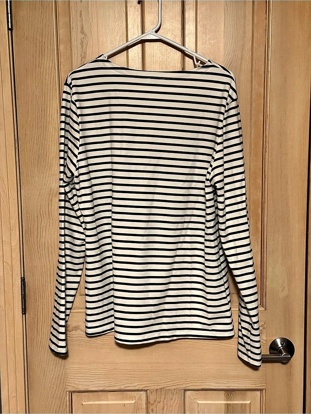 Amallitalli Striped Long Sleeve Top In White & Black Size Large — image 2 of 3